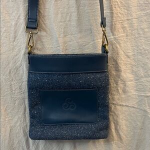 Kerry Tweed Navy Blue Crossbody Bag
